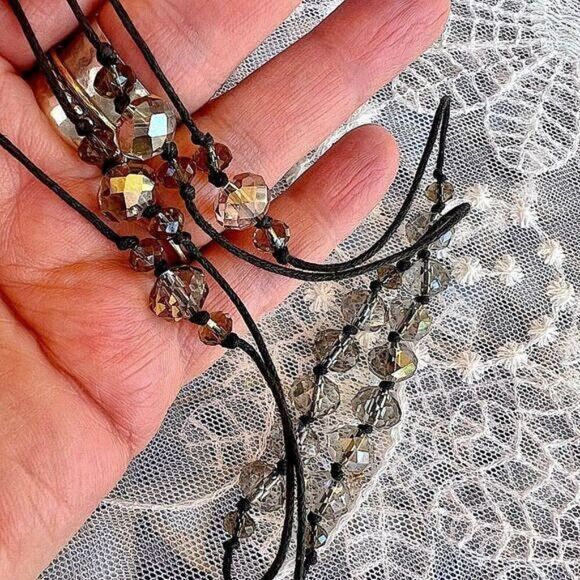 SHA Signed Crystal Bead 2 Strand Necklace - Picture 4 of 8